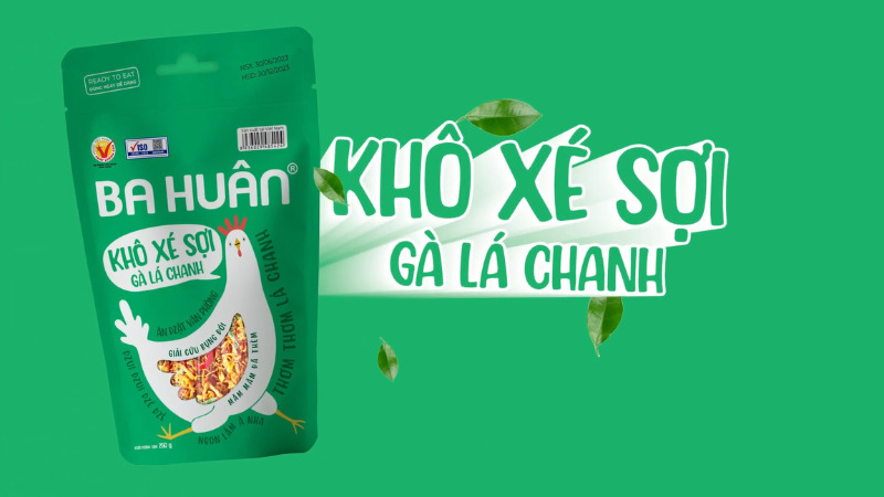 Khô xé sợi gà lá chanh Ba Huân